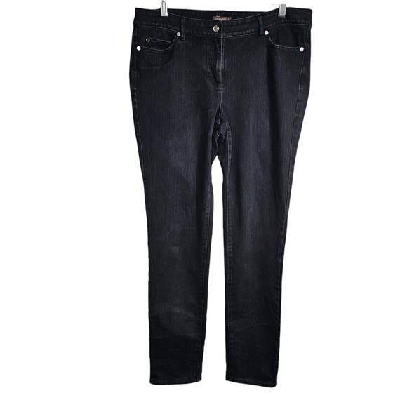 J. McLaughlin Black Straight Leg Mid Rise Cotton/Spandex Denim Jeans Size 12 - Picture 1 of 12